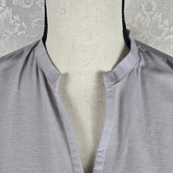 Sana Safinaz Size Small Light Gray Coverup Blue Embroidered Flowers Gray Pearl - Picture 2 of 14